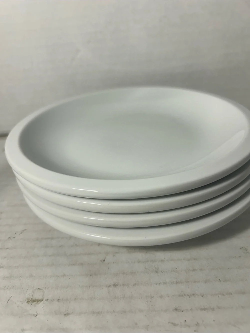 White Ceramic Serving Salad plates Set of 4 7 1/2 inch